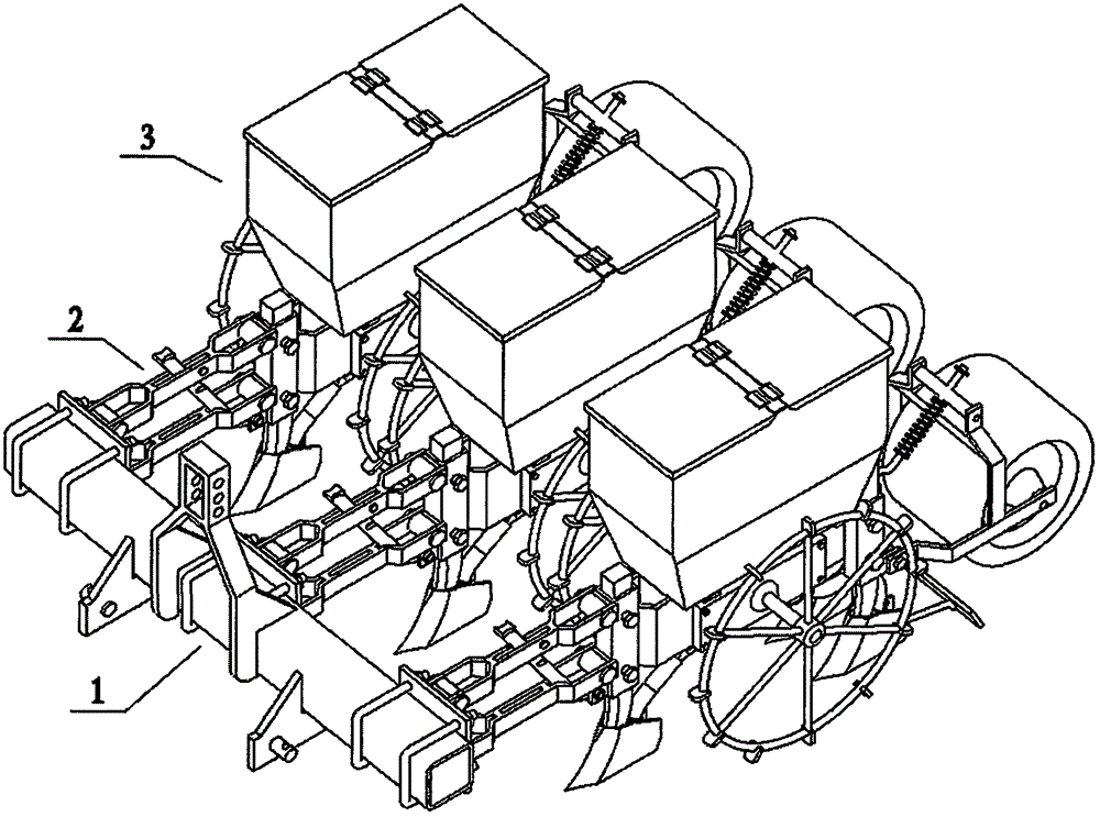 Single-body profiling two-row mung bean seeder