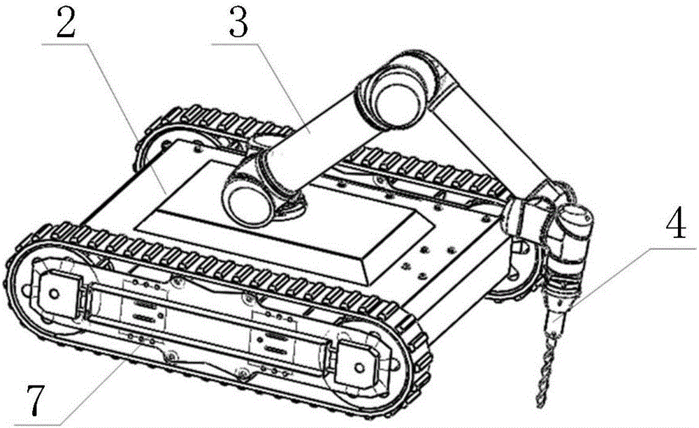 Four-wheel drive road face repairing robot system and road face repairing method