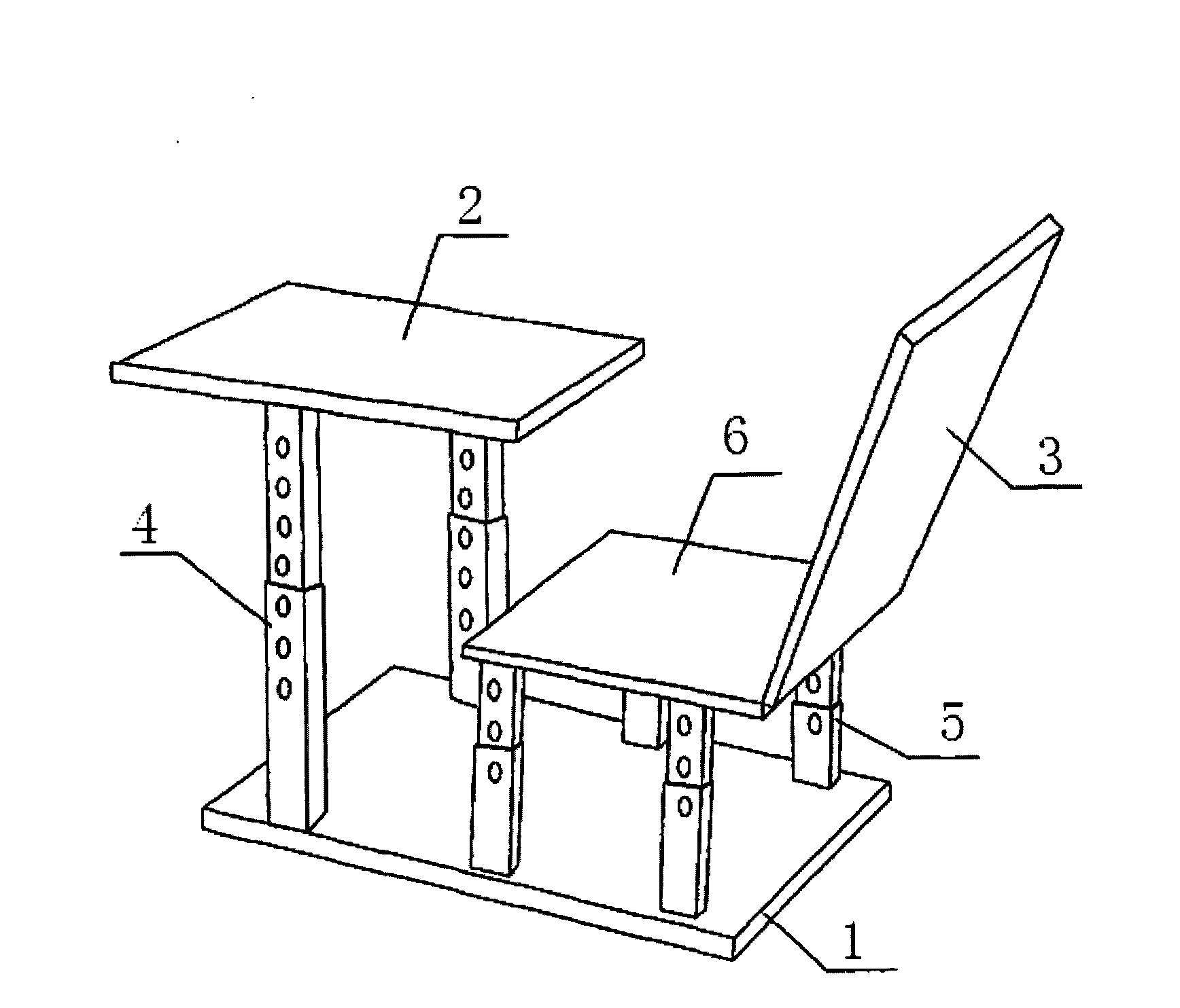 Liftable computer desk and chair