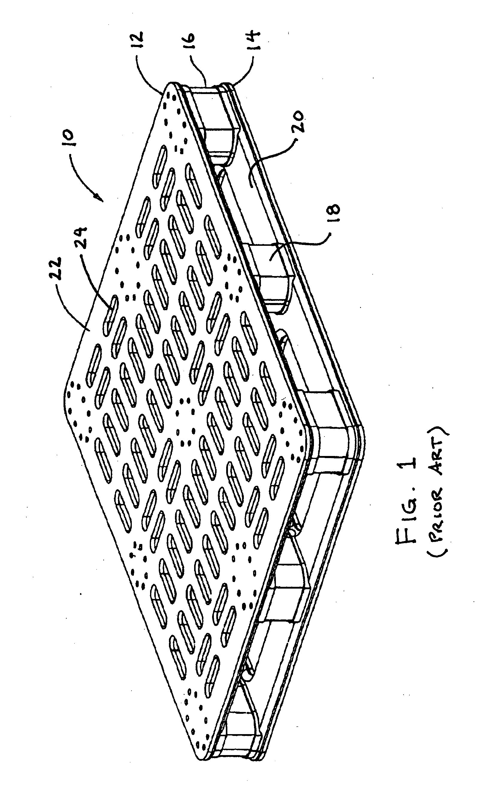 Fire resistant plastic pallet with low frequency resistivity