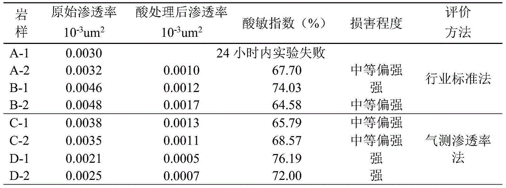 Method for testing acid sensitivity of shale reservoir stratum