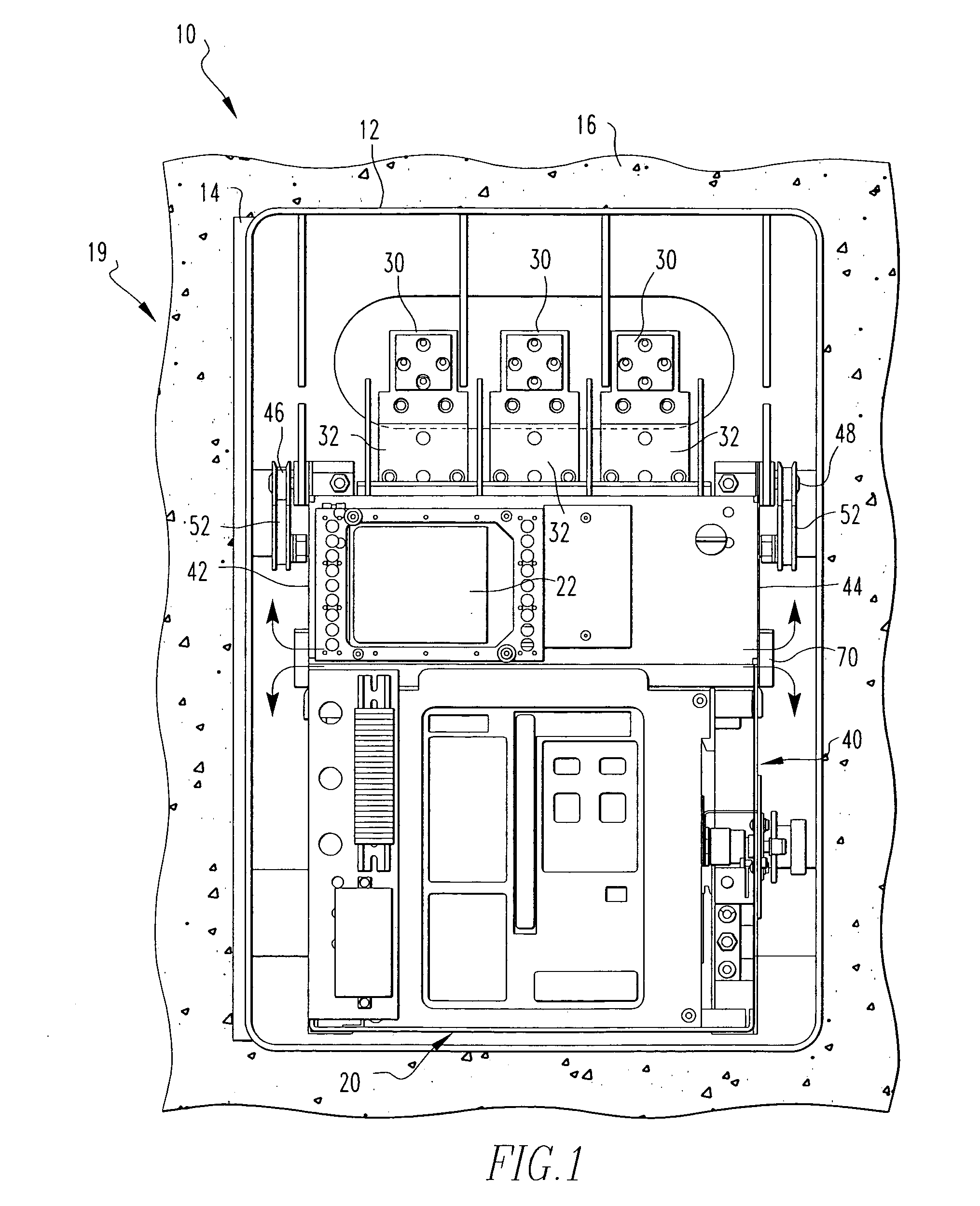 Side vented arc path on network protector rollout