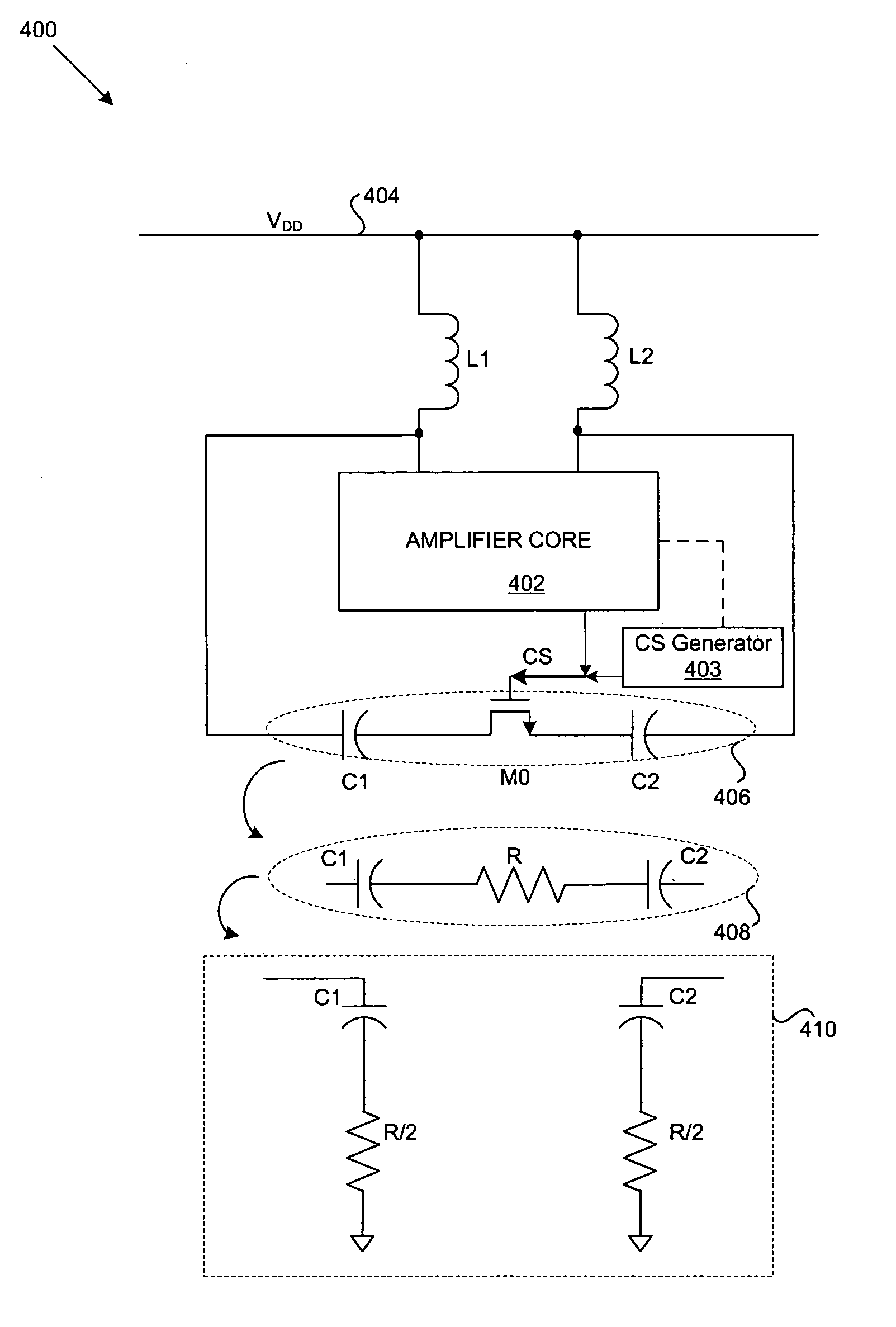 Method and system for a differential switched capacitor array for a voltage controlled oscillator (VCO) or a local oscillator (LO) buffer