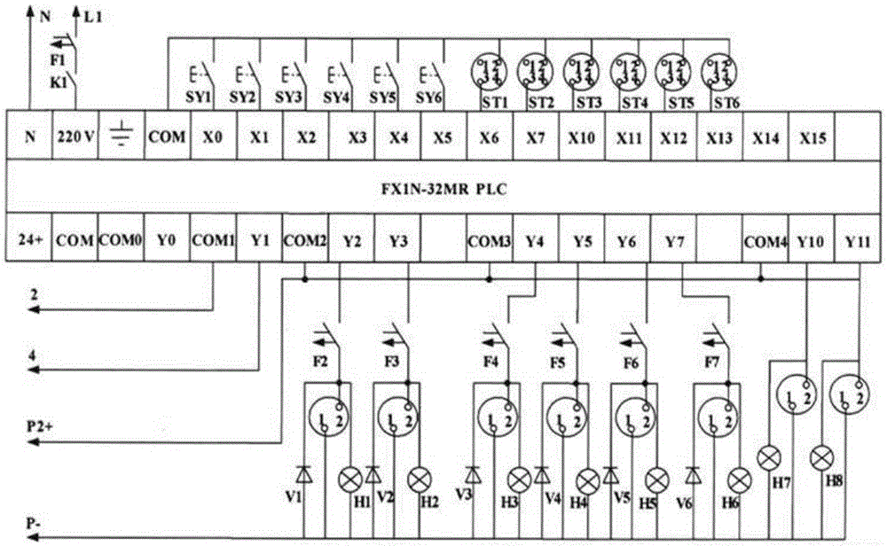 Plug-in type hydraulic and pneumatic integrated teaching experiment table control system