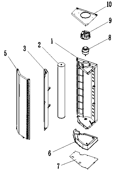 Indoor unit of air conditioner with vertical air channel