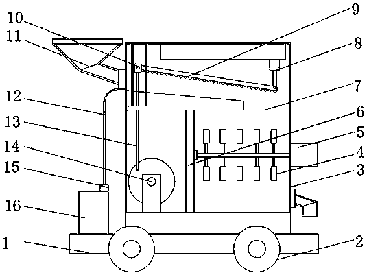 Efficient stirring device of dry powder mortar for exterior wall insulation