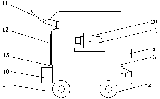 Efficient stirring device of dry powder mortar for exterior wall insulation