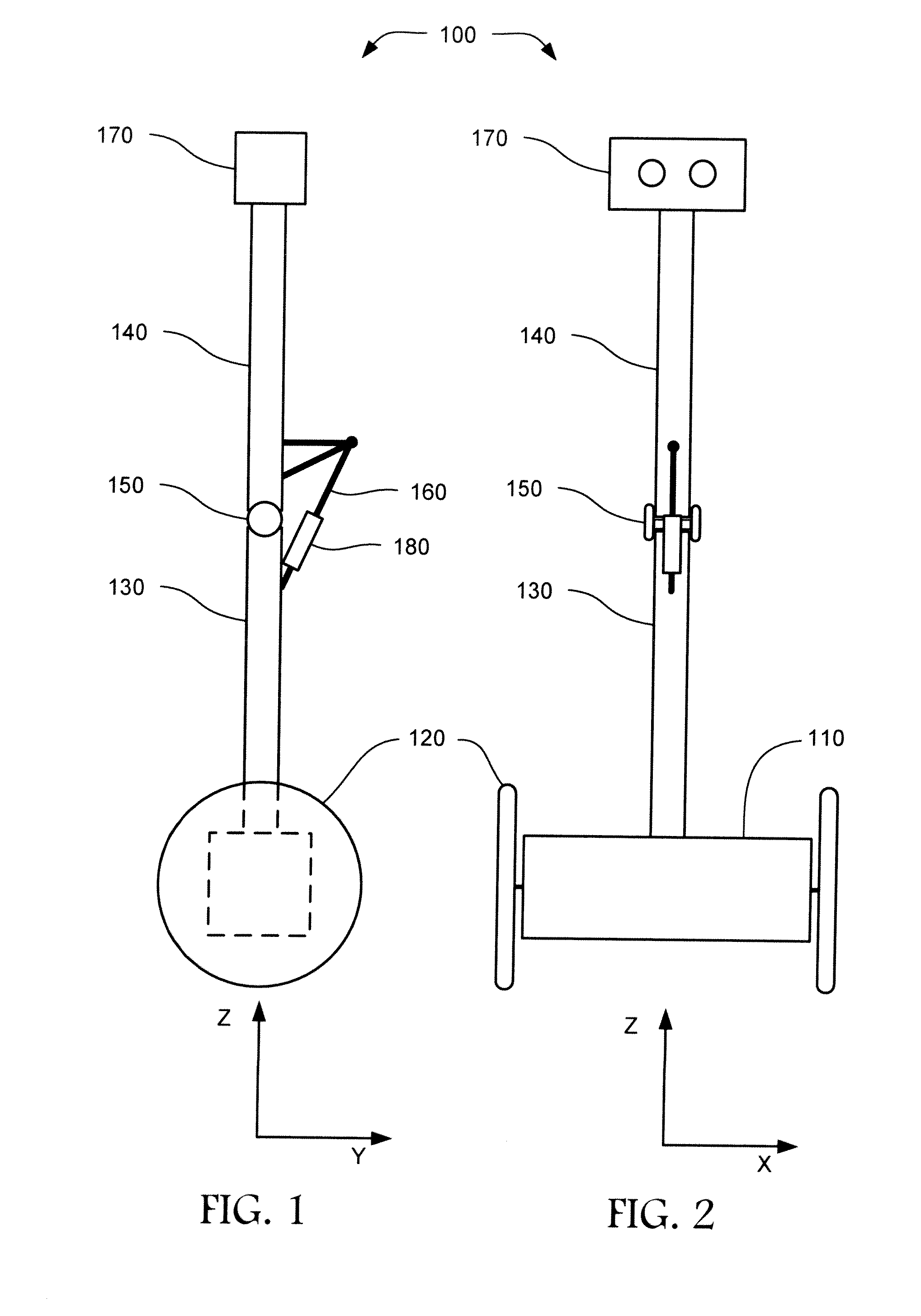 Remotely controlled self-balancing robot including kinematic image stabilization