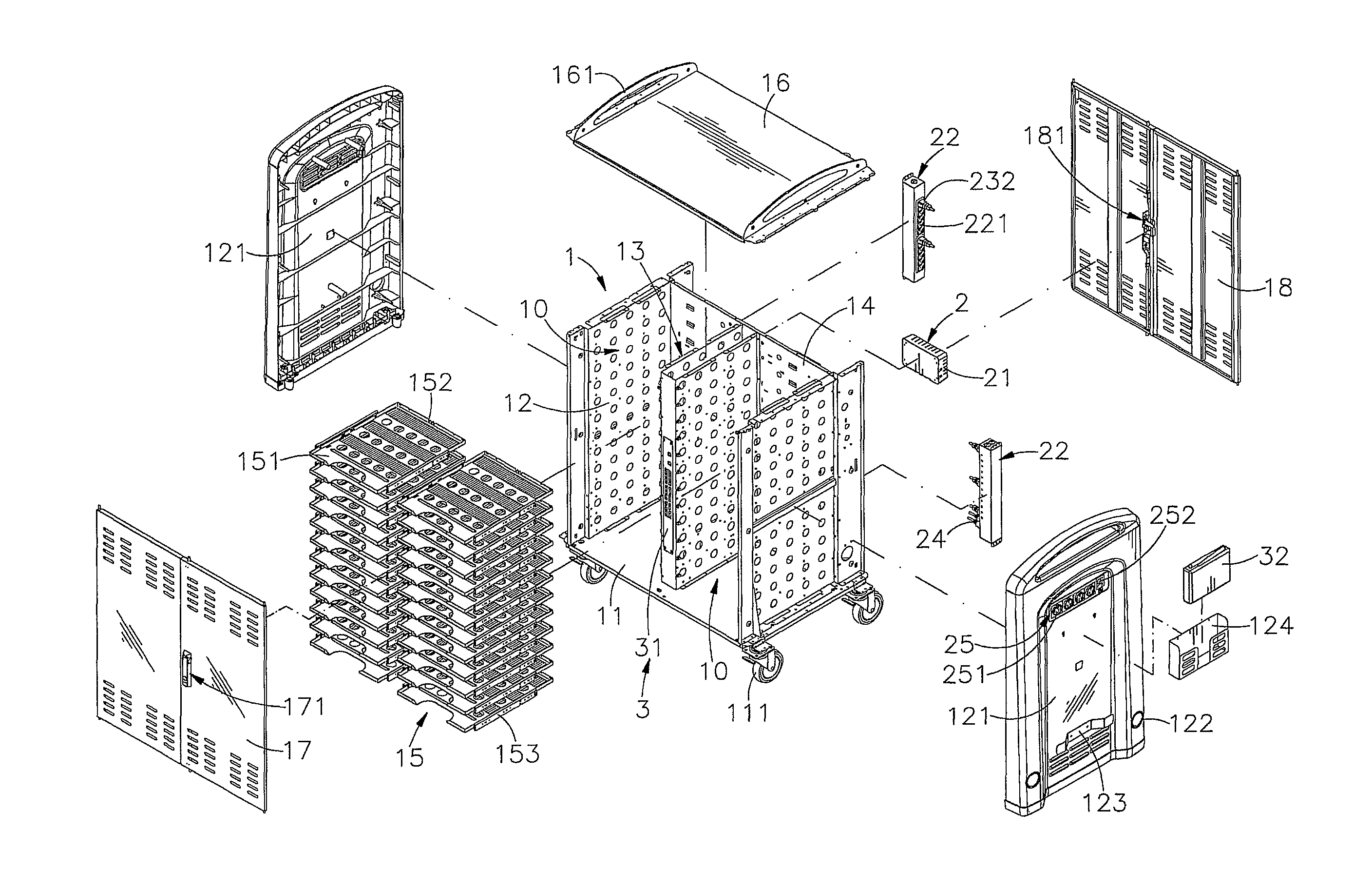 Notebook computer storage and charging cart