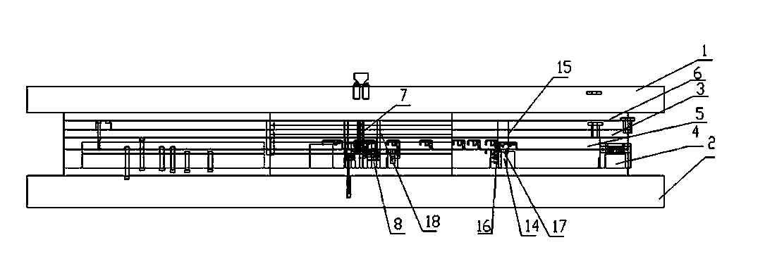 In-die riveting die of multi-position high-accuracy hardware bending piece