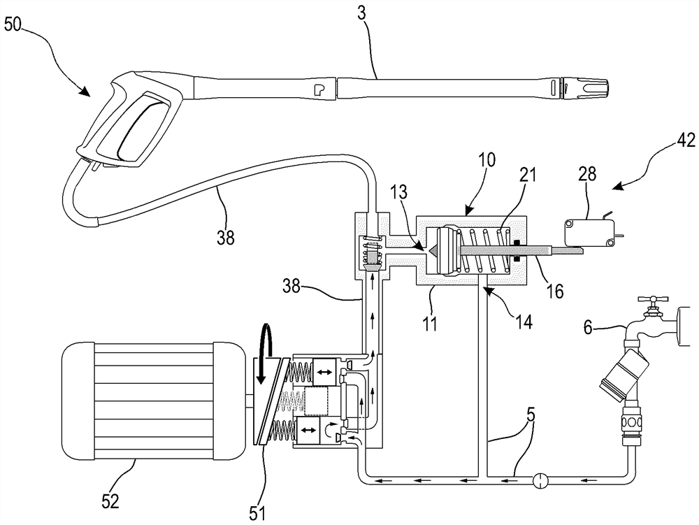 Pressure shut-off valve for high-pressure cleaner and high-pressure cleaner having pressure shut-off valve