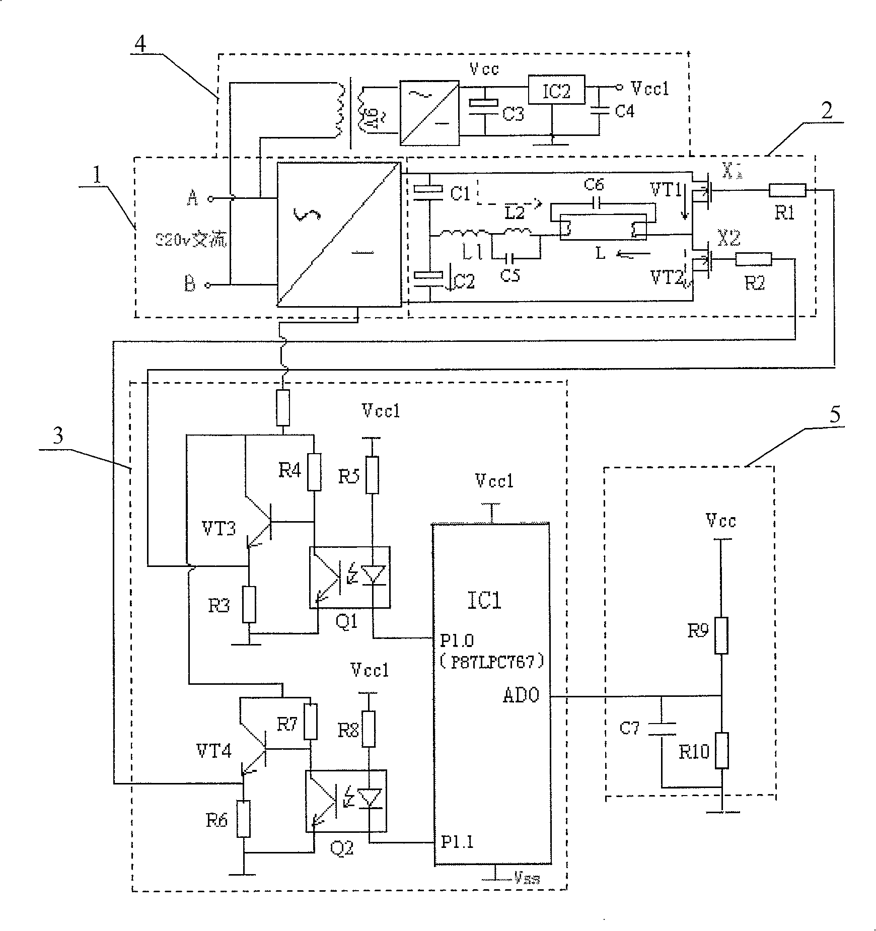 Electronic ballast and operating method