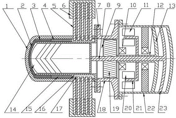 Spatial radiation-cooled free-piston Stirling engine