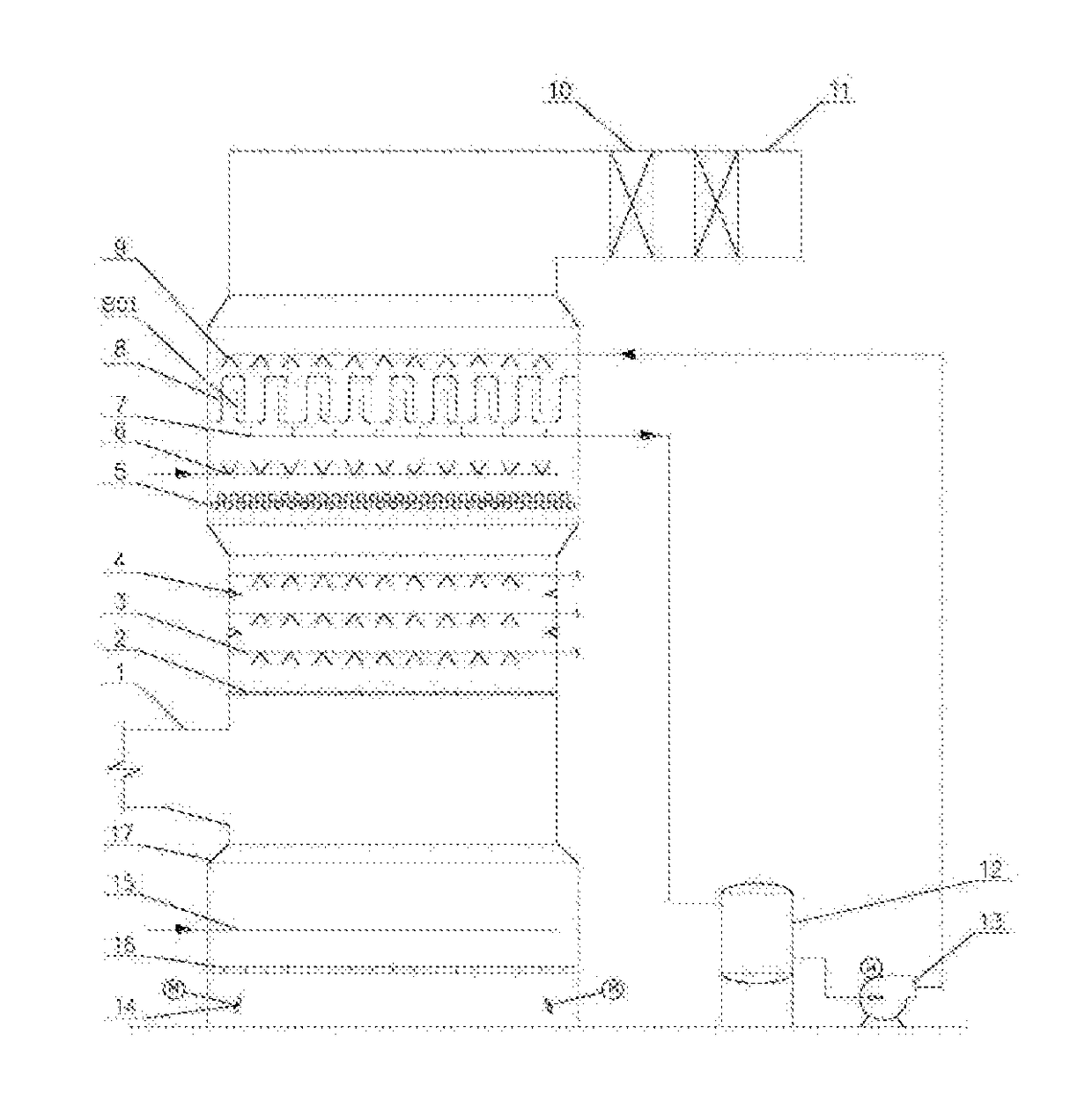 High-efficiency gradient hierarchy complex desulfurizing tower