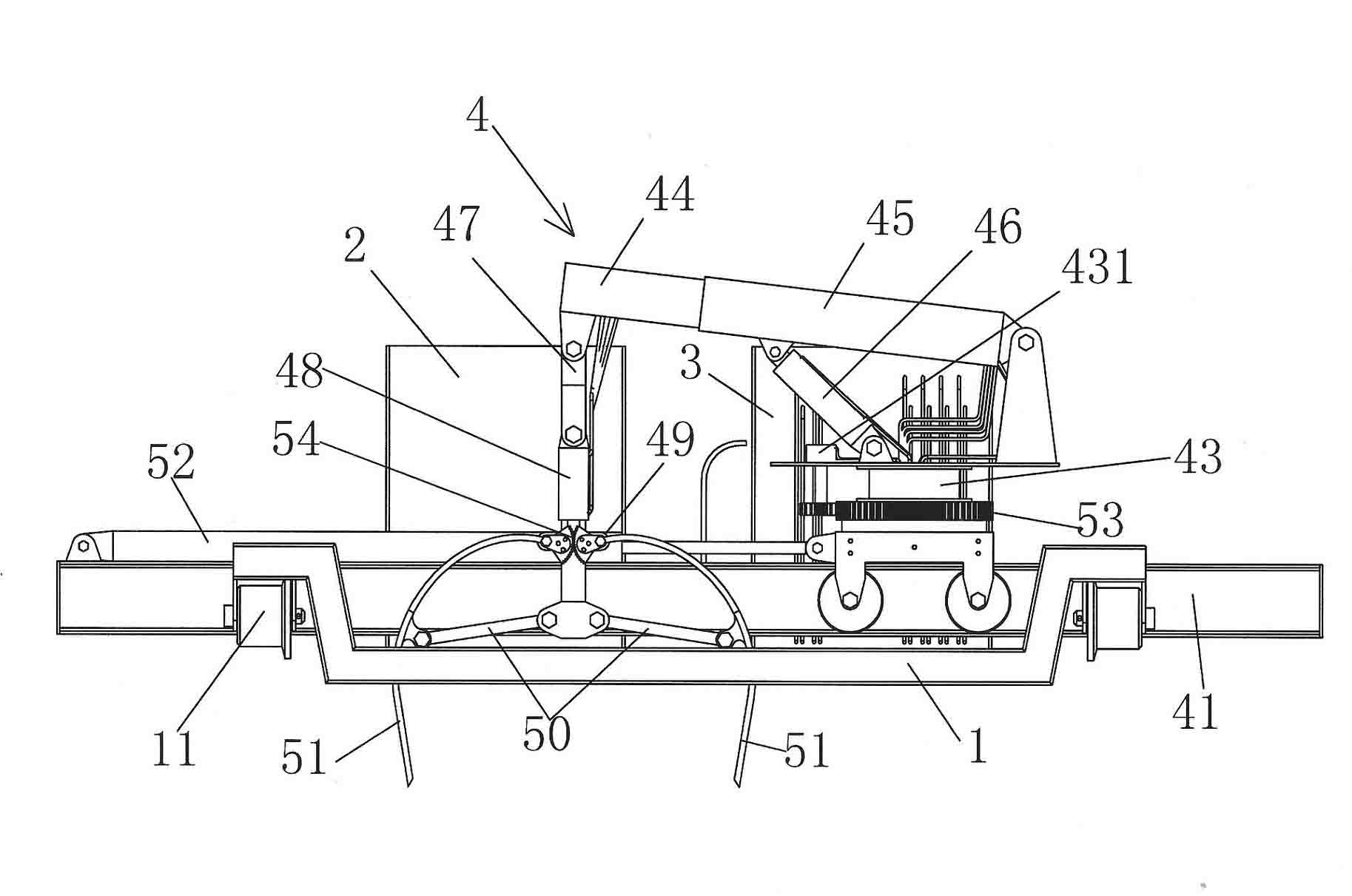 Grab stone cleaning machine between sleepers