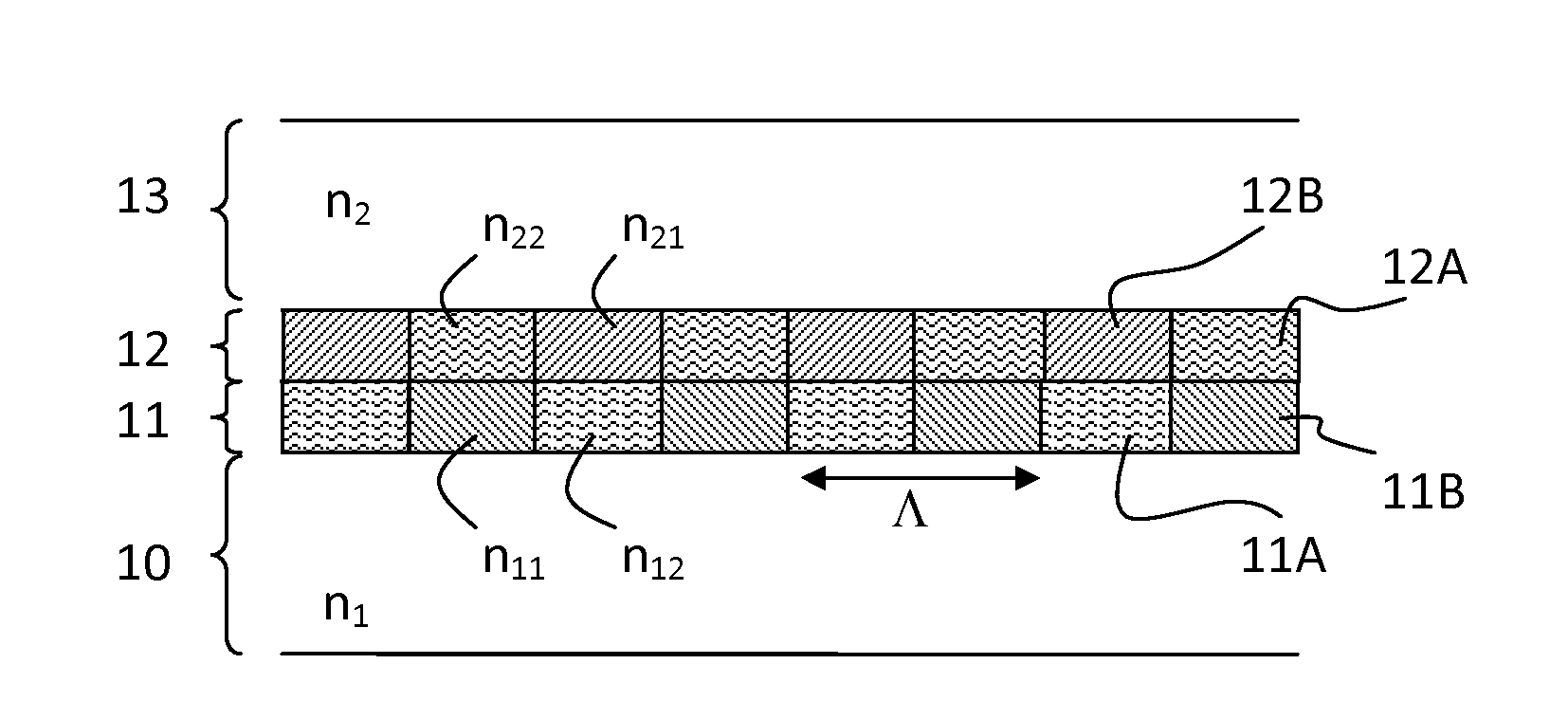 Optical device with diffractive grating