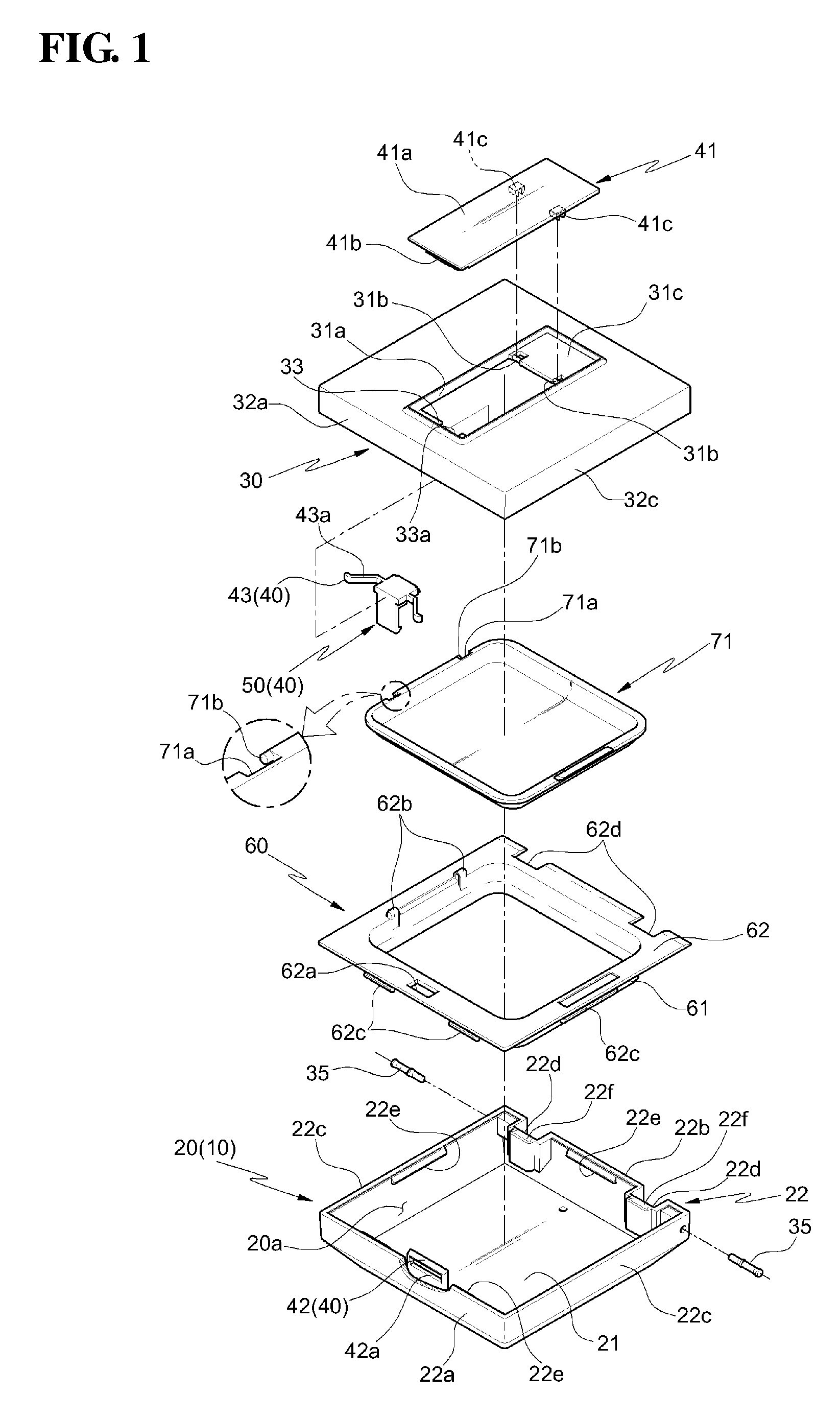 Clam shell type receptacle