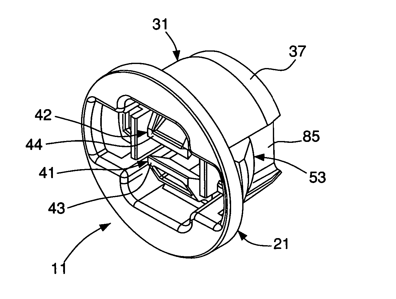 Snap-in cable connector