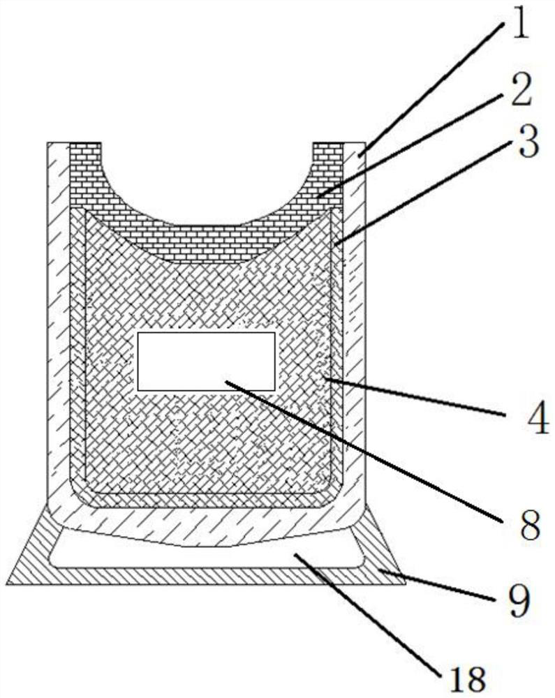 Reactor core melt cooling and collecting device