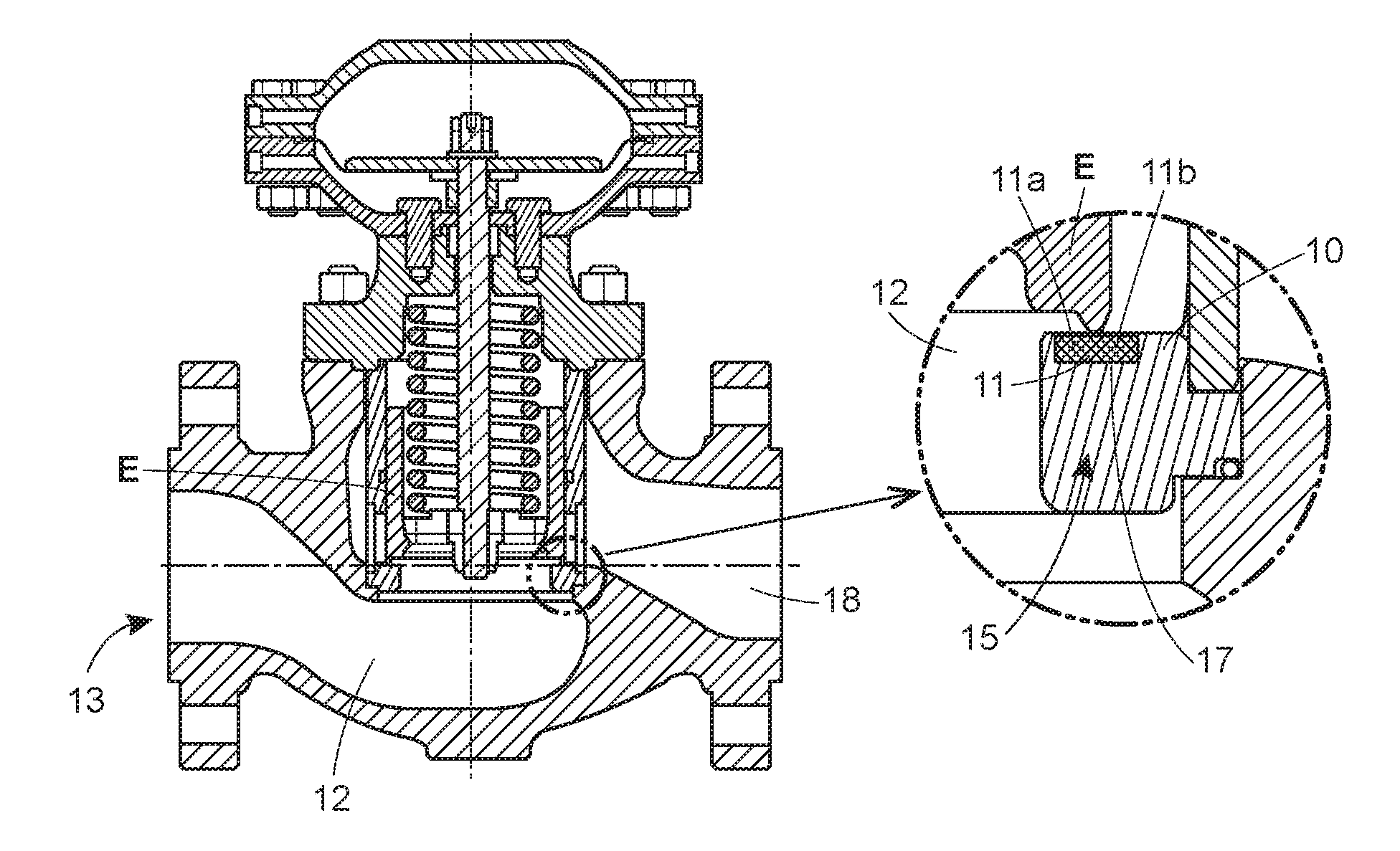 Valve seat, sealing gasket and pressure valve