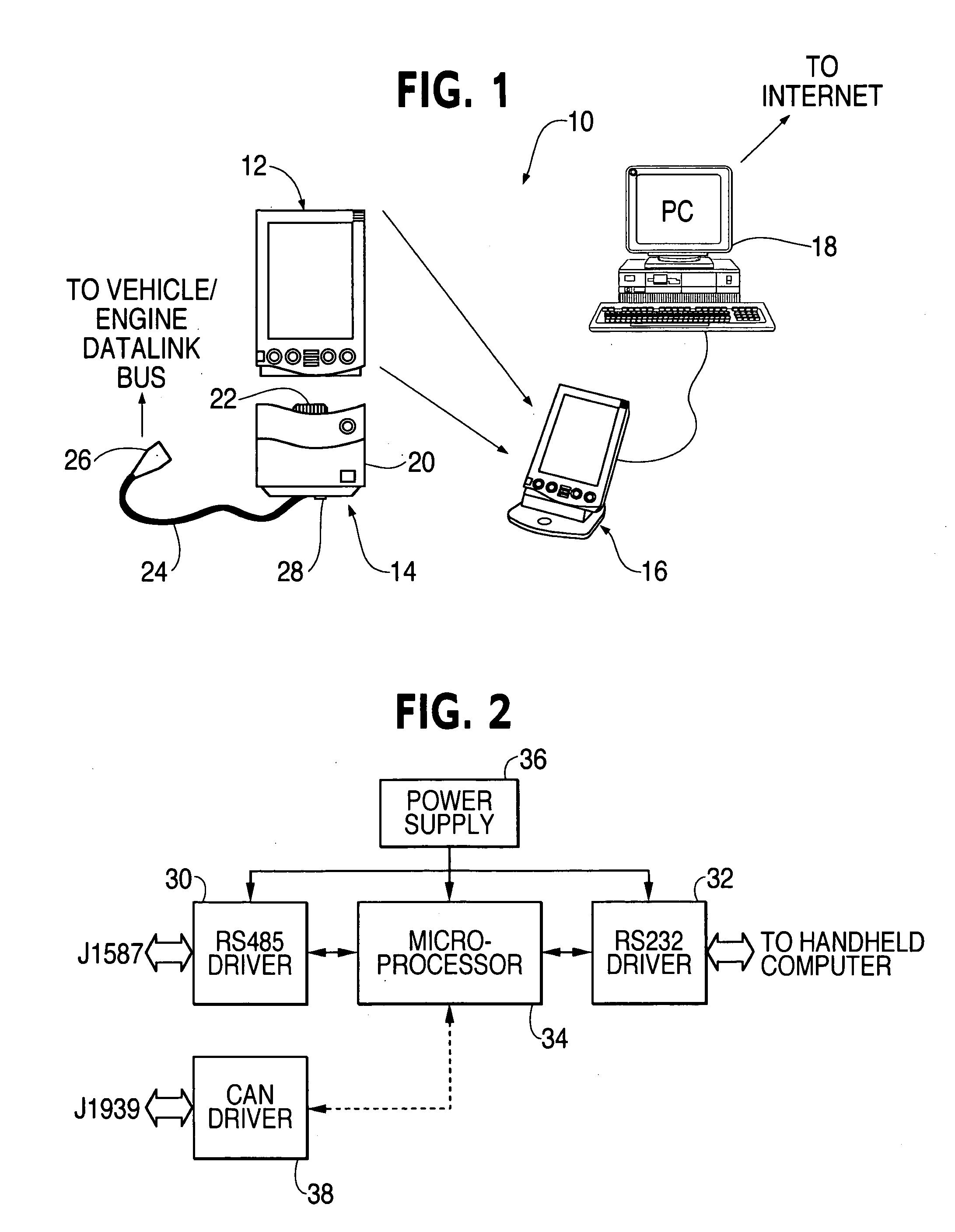 Handheld computer based system for collection, display and analysis of engine/vehicle data