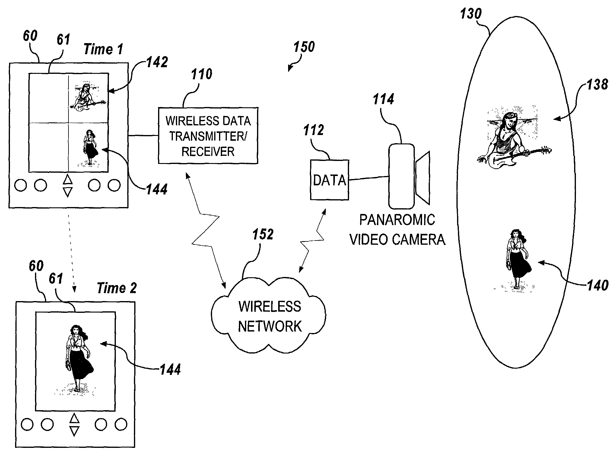 Providing multiple perspectives of a venue activity to electronic wireless hand held devices