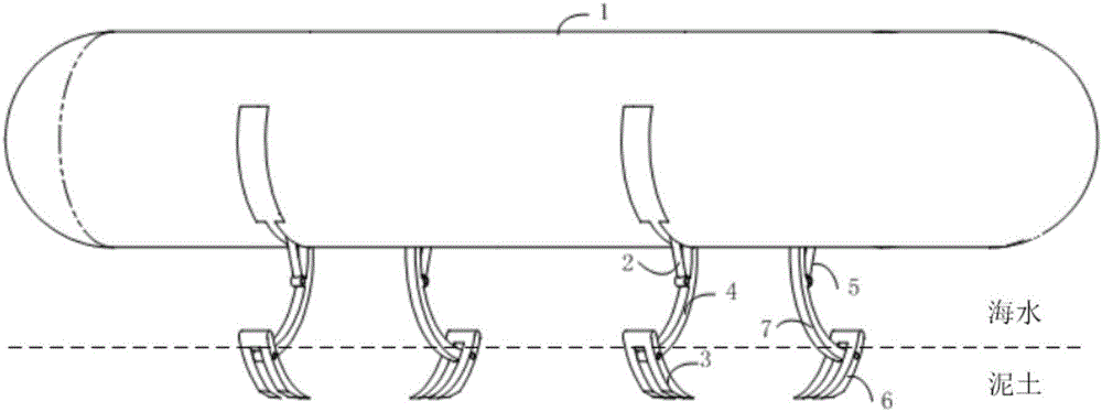 Anchoring device and method for UUV seabed residing