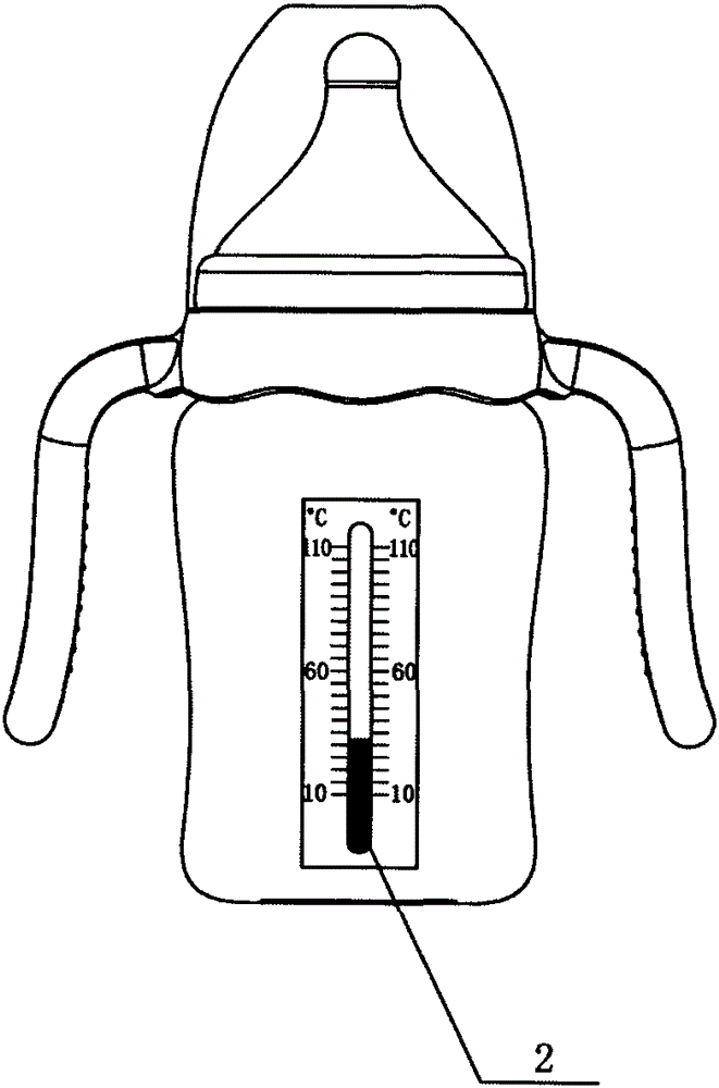 Milk bottle with thermometer