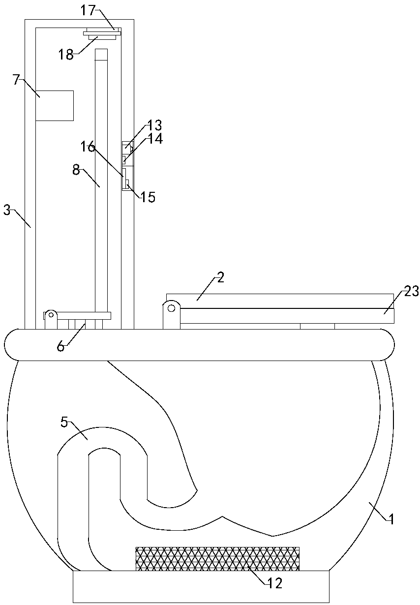 Silencing toilet bowl with gas exhaust function