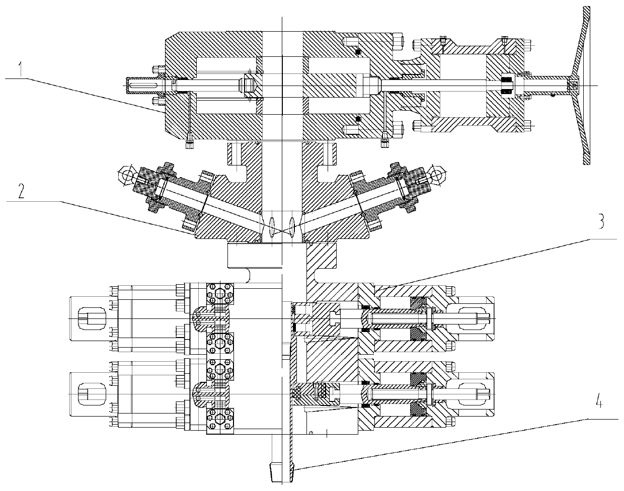 Combined pressure well mouth device for under-pressure fracture