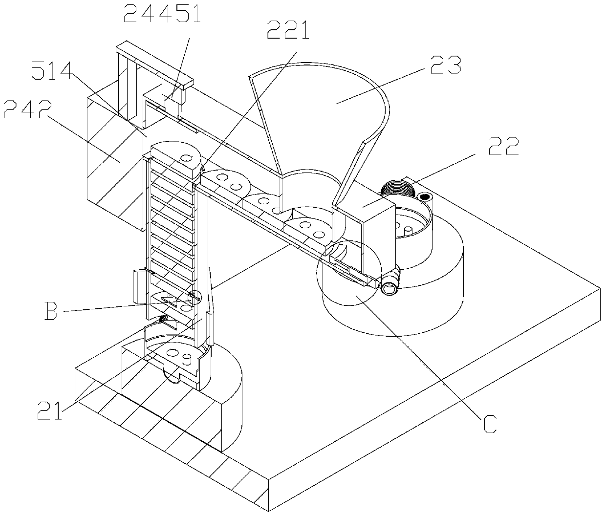 Assembling device for machining fuel tank switch