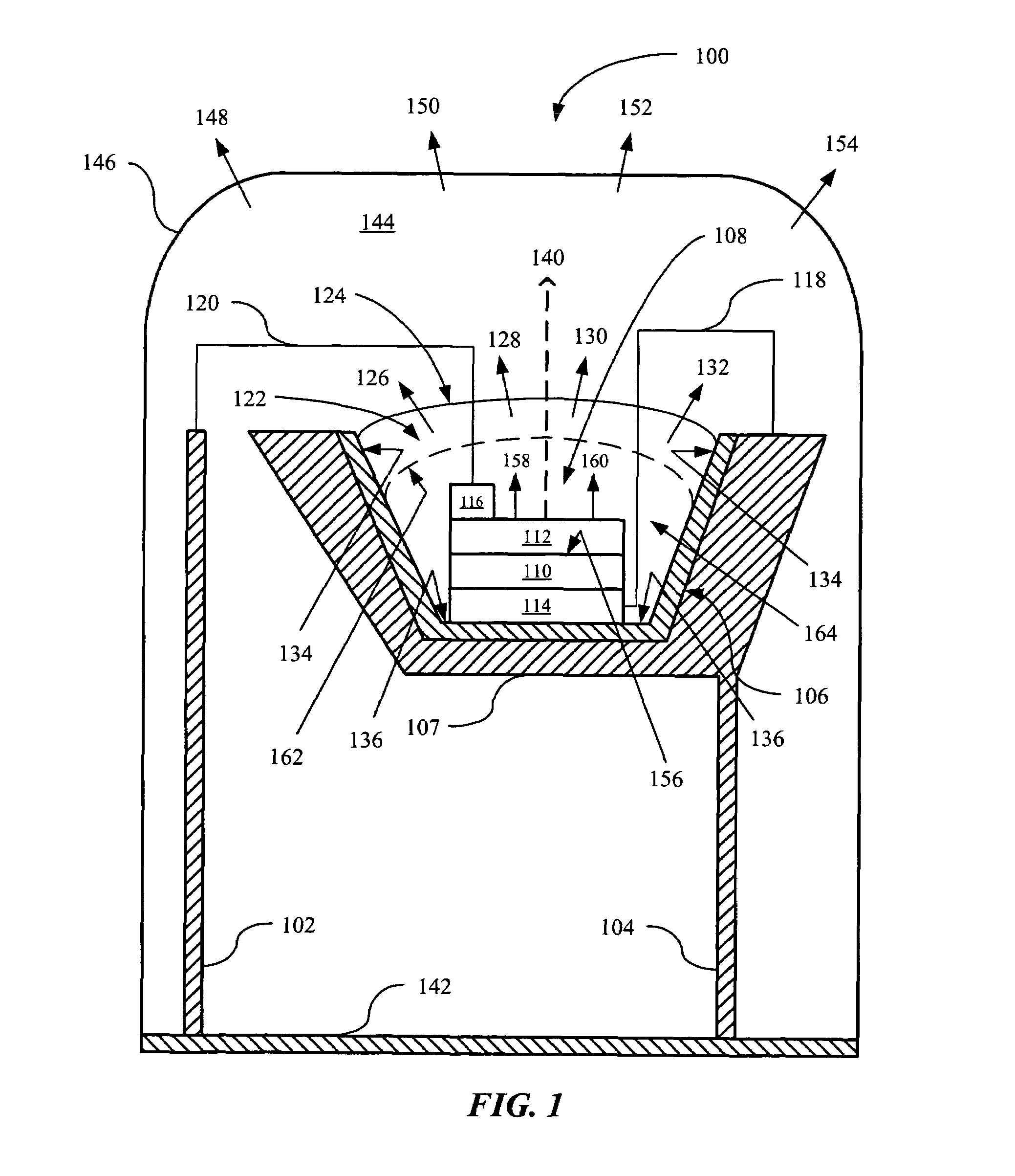 Phosphor-converted LED devices having improved light distribution uniformity