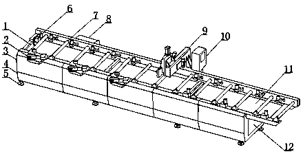 Aluminum template length laser detection device