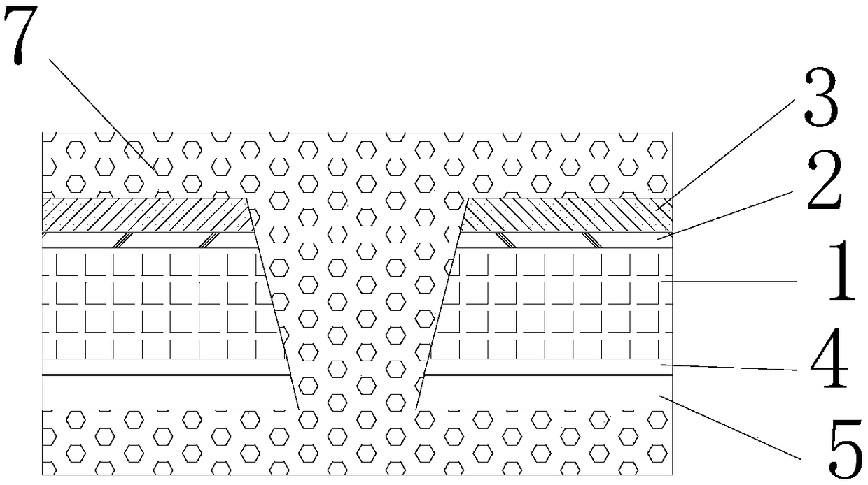 Manufacturing method for COF flexible substrate and capable of avoiding cavities in through holes as well as product thereof