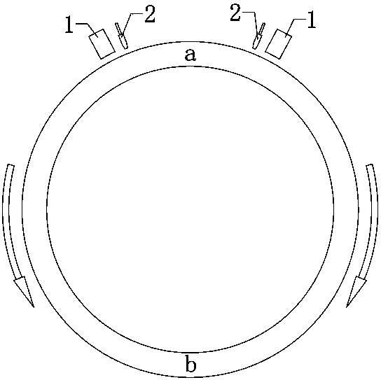 Quenching method of soft band free slewing bearing sleeve ring