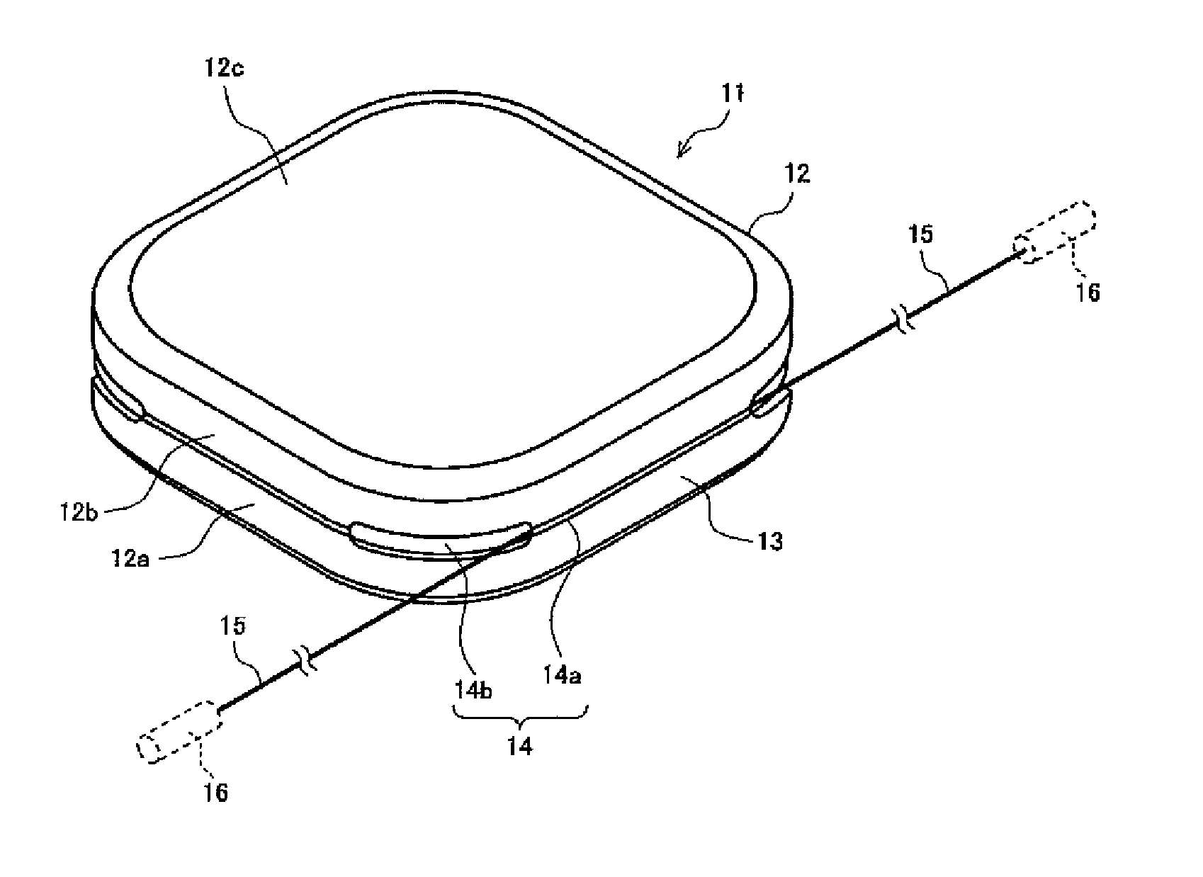 Container for accommodating optical fiber coil and optical fiber module having the container