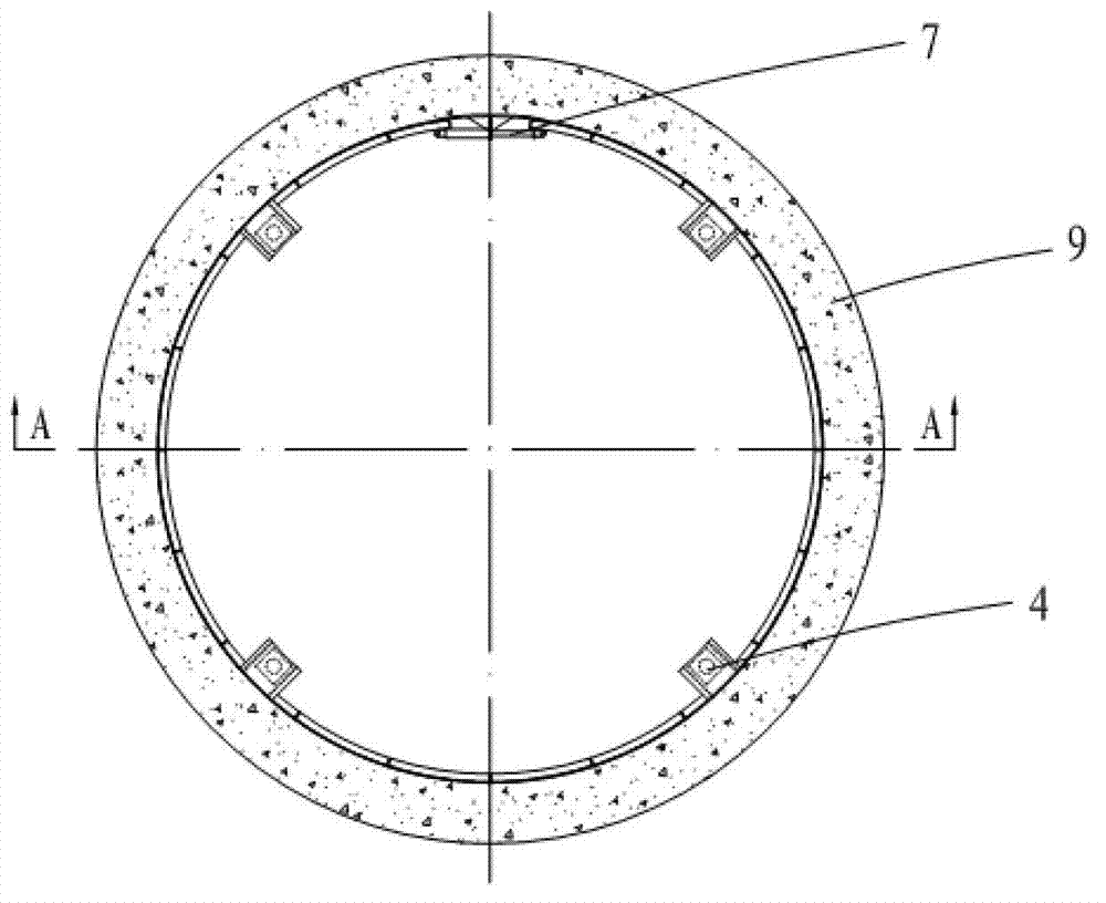 Full-hydraulic self-moving type template device of vertical shaft wall