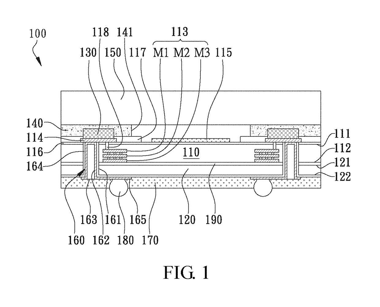 Wafer level chip scale package having continuous through hole via configuration and fabrication method thereof