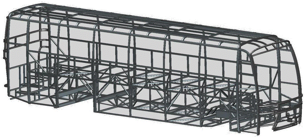 A parallel three-truss full load passenger car body structure