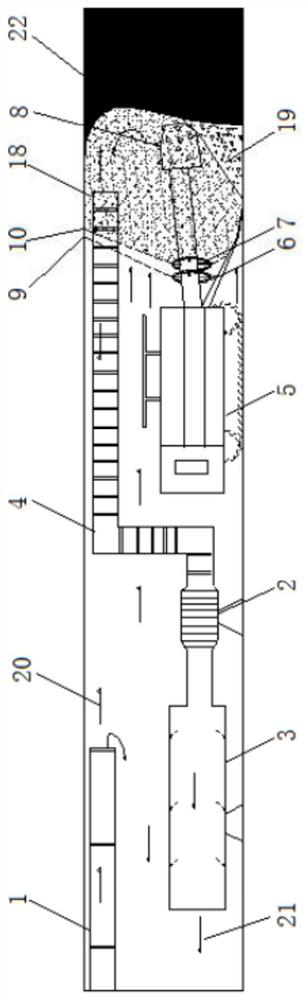 Dust falling device and method for heading face