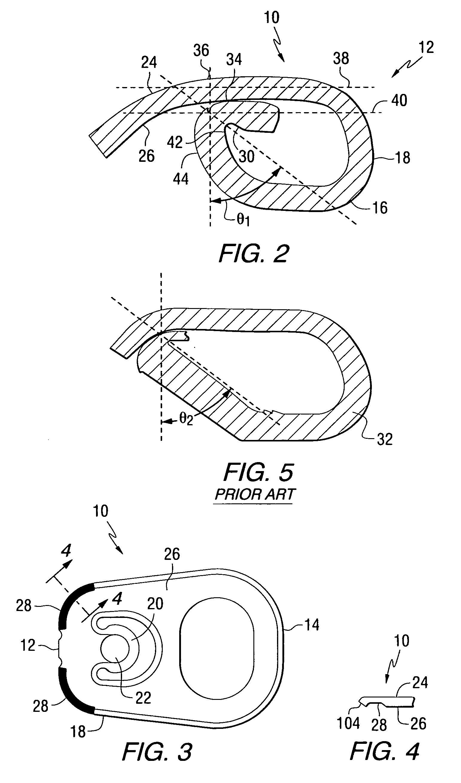 Tab with coin precurl for improved curl formation