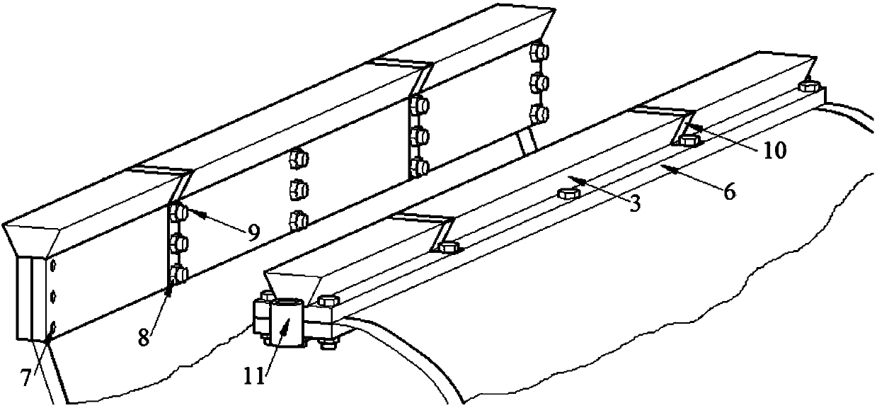 Flexible wave absorbing device for efficiently reducing long period waves in shallow water area