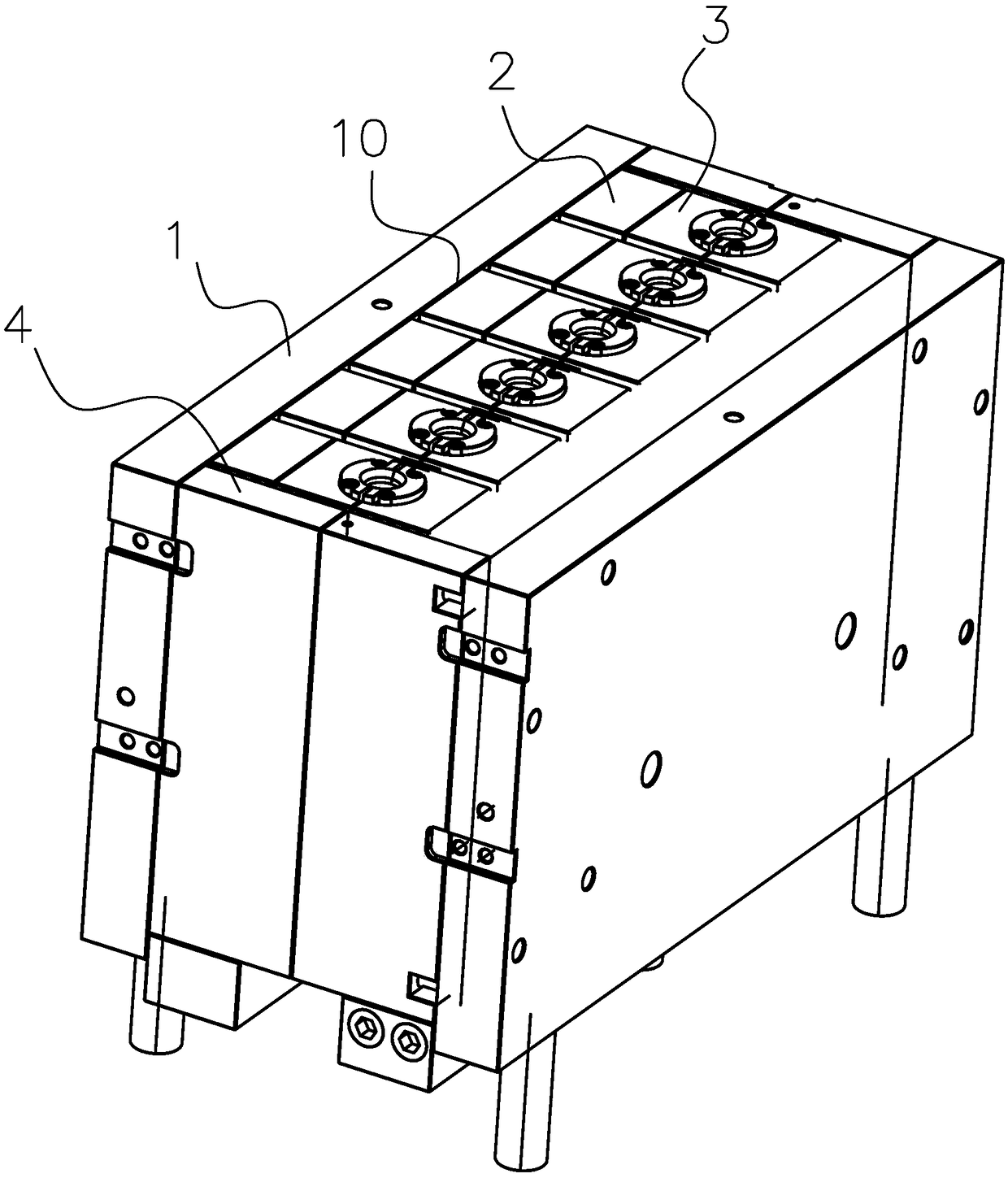 Combined cavity blow molding die