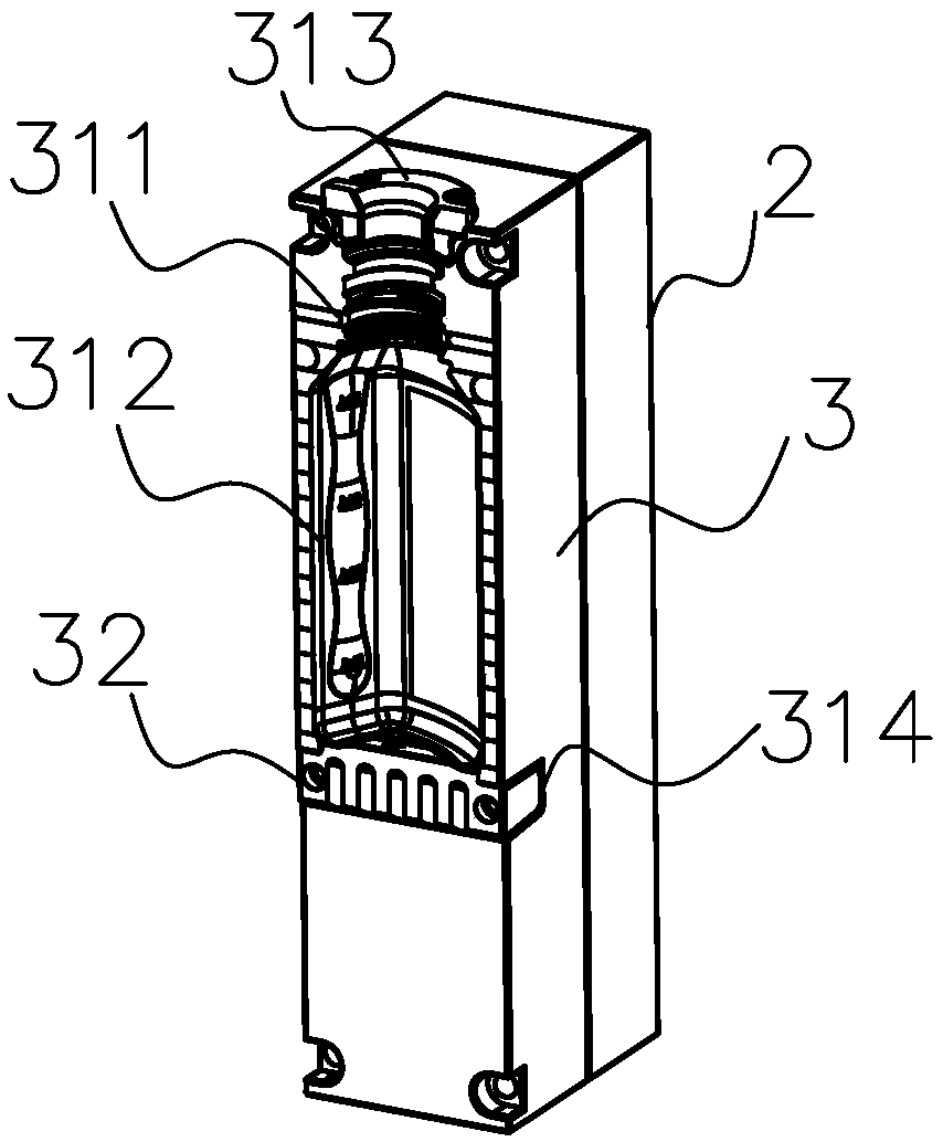 Combined cavity blow molding die