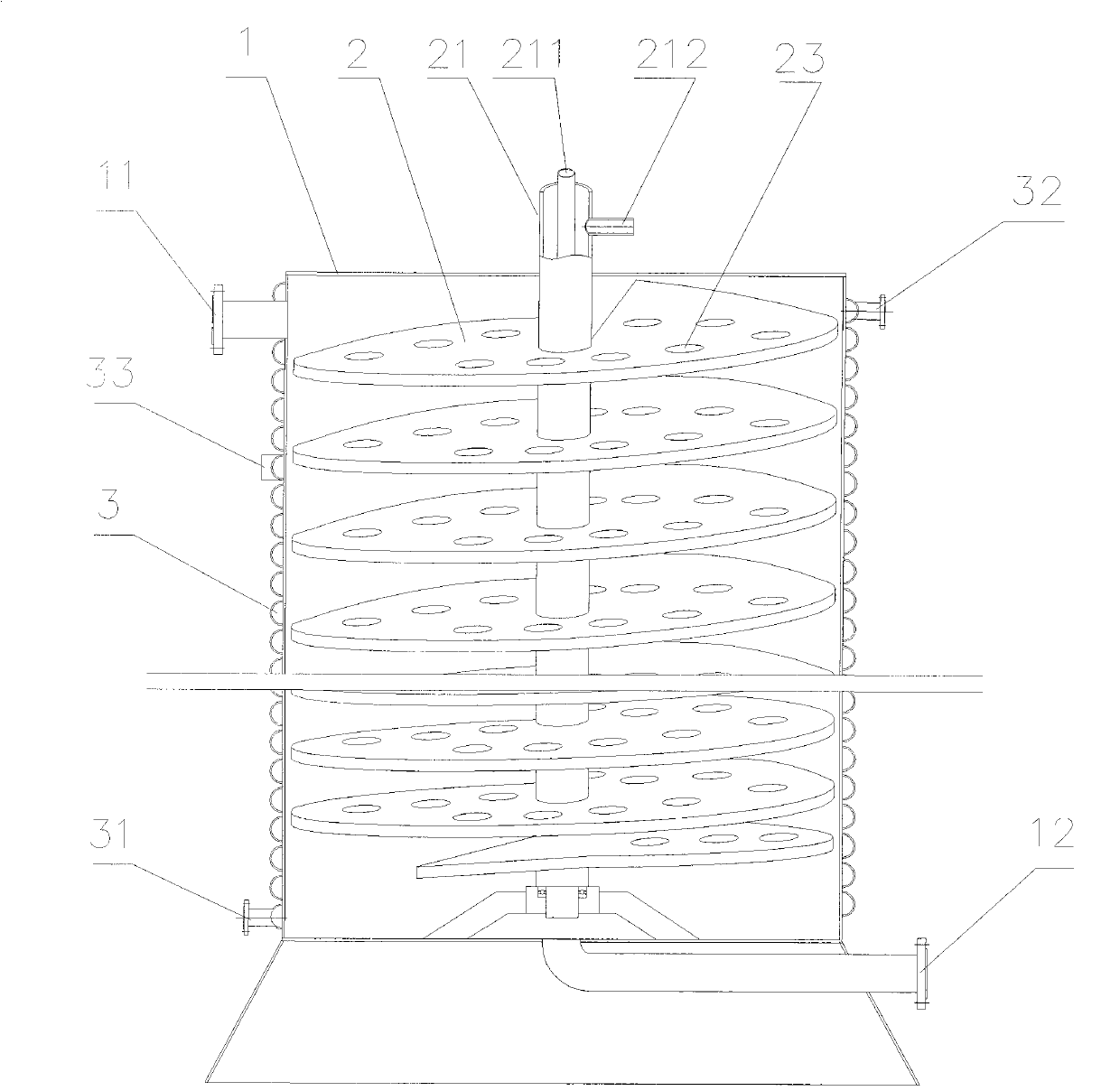 Vertical continuous-cooling crystallization machine