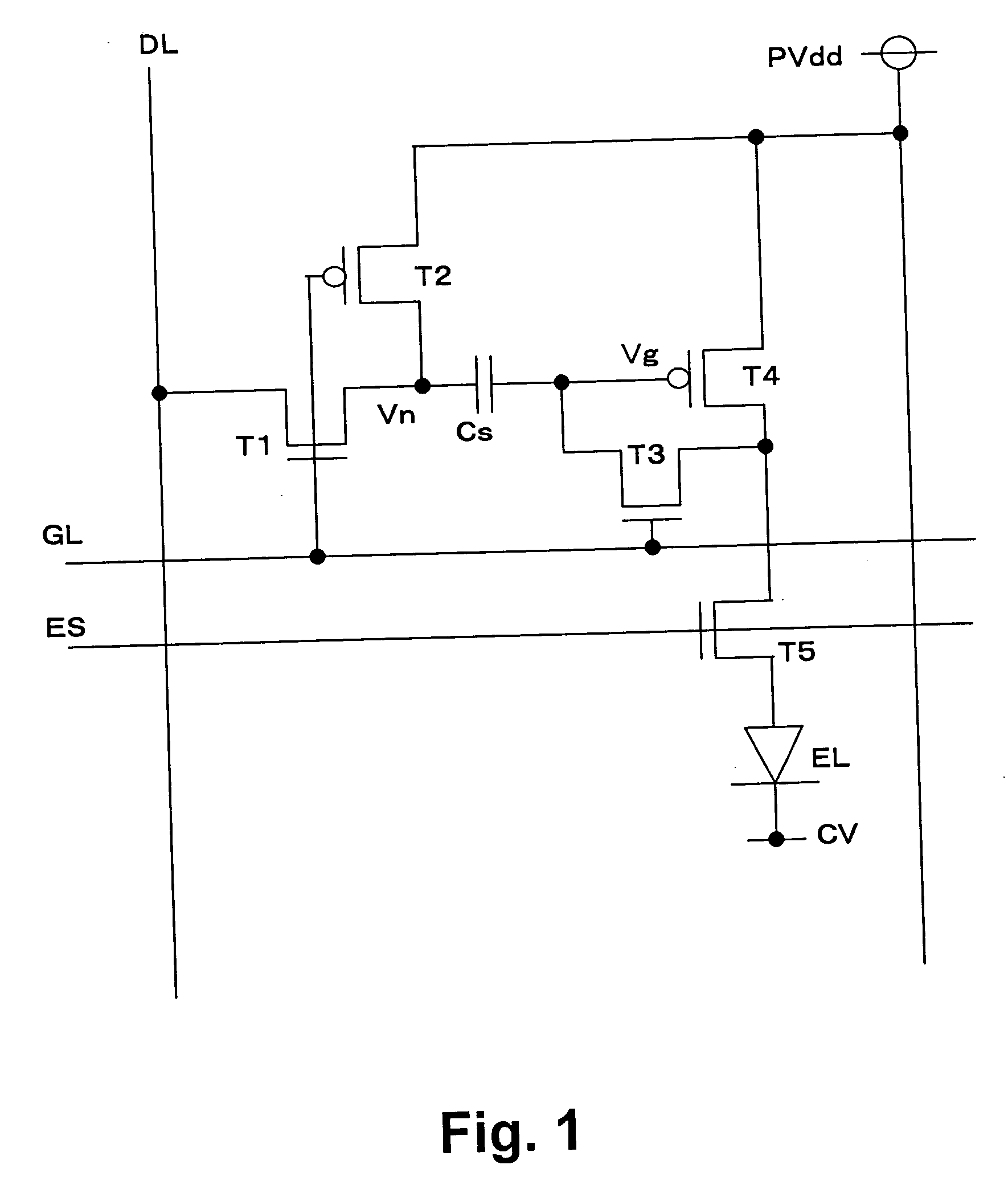 Organic electroluminescence pixel circuit