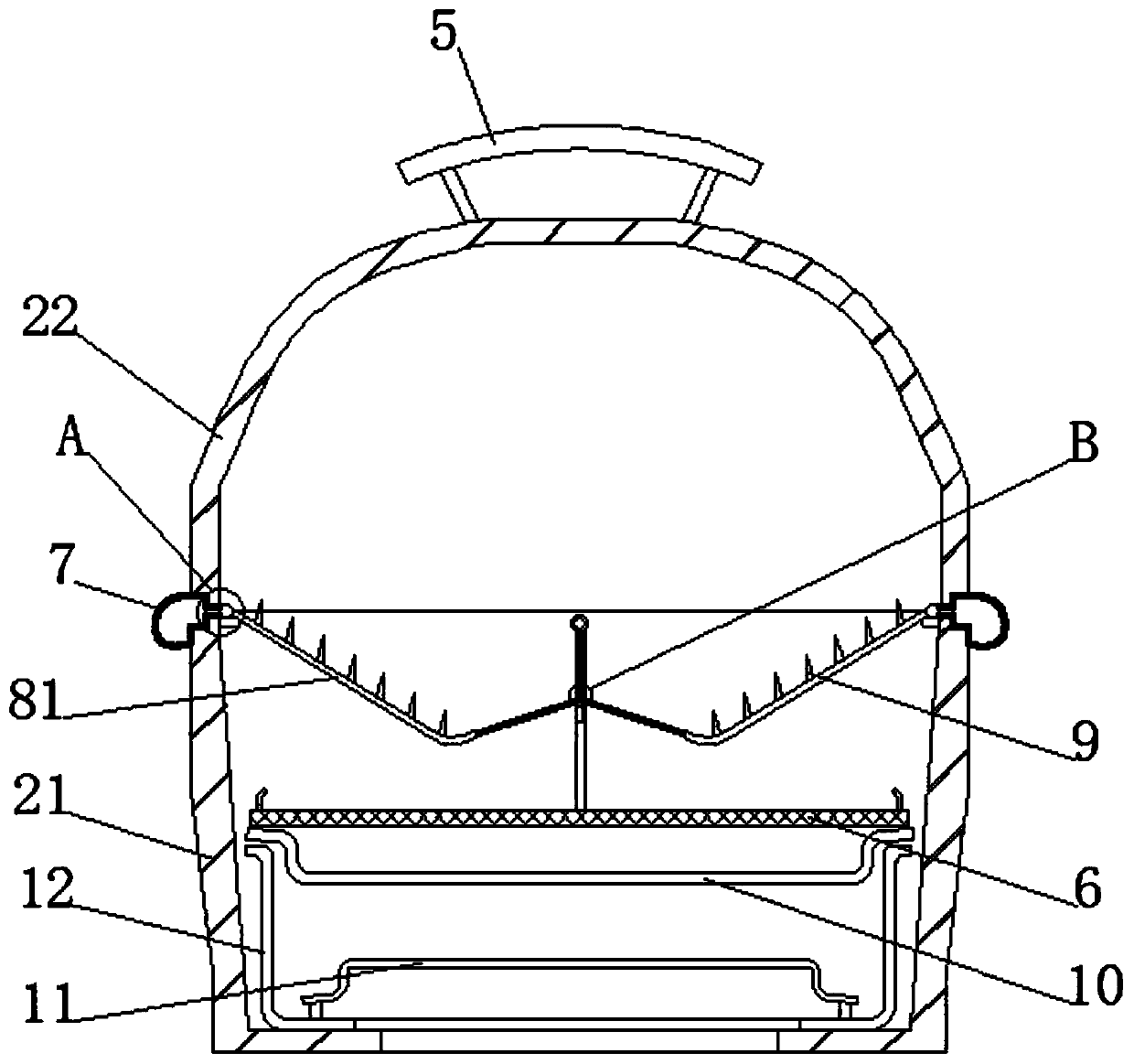 Electric heating inclined double-layer braising and baking oven