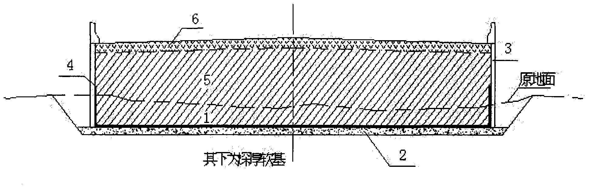 Method for filling deep soft foundation zero additional load bubble mixed lightweight soil subgrade