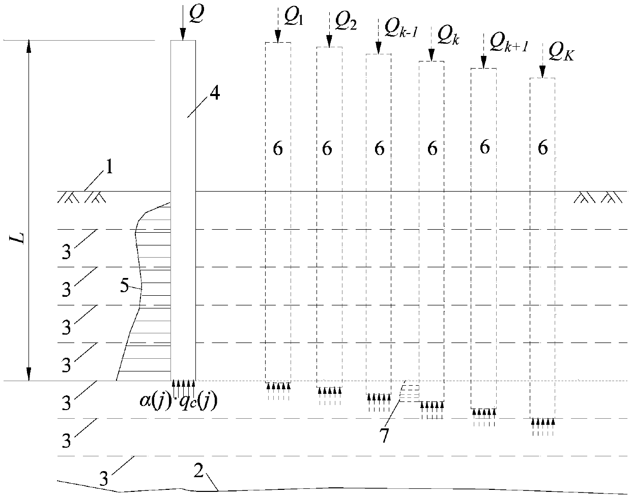 Calculation method of pile driving resistance in precast piles