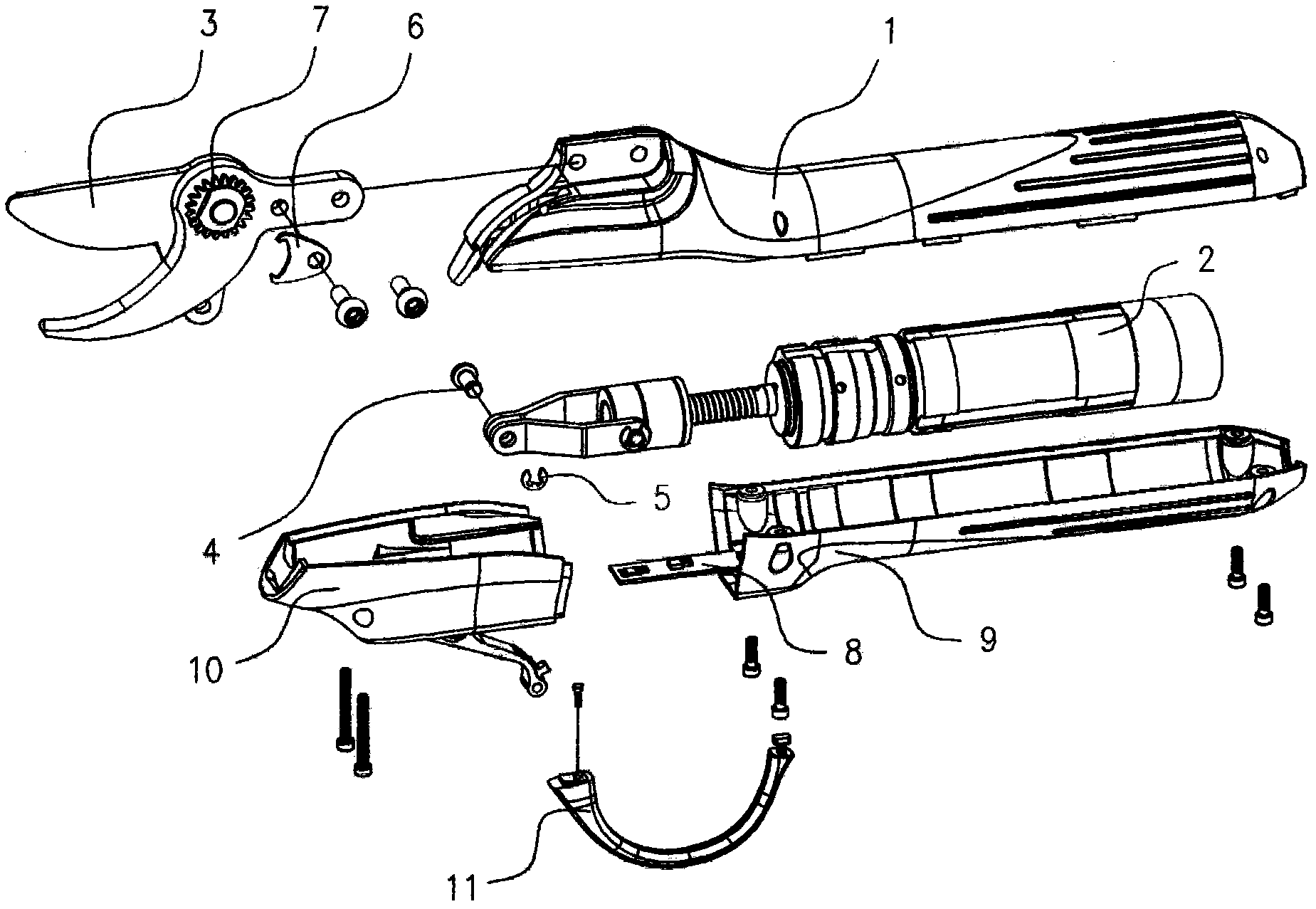 Novel motor-driven garden shears